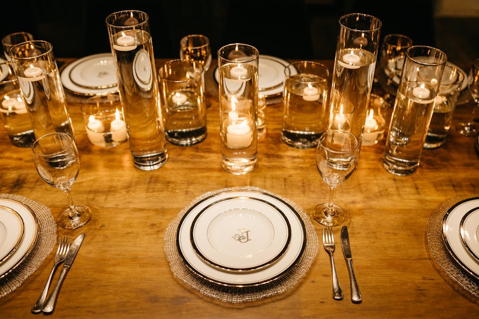 Elegant plated dinner presentation